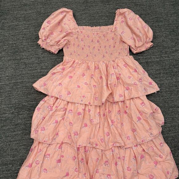 LoveShackFancy X Target Dress Large Simone Smocked Tiered Ruffled Maxi Floral - Picture 8 of 11